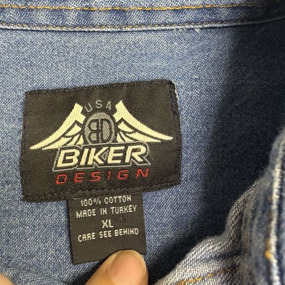 Vintage Mens Denim Motorcycle Button Up 2007 Sturgis Jean Button Up- XL - Picture 3 of 6